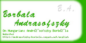 borbala andrasofszky business card